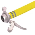 YELLOW LAYFLAT 8" X 25M C/W LLC8 - Industrial Layflat Lever Lock Hose Assembly, Ultra-lok Band, Yellow PVC Layflat Delivery Hose, 203mm Inside Diameter, 8" Coupling, Length 25 Metres, Bursting Pressure 18 bar, Maximum Working Pressure 6 bar, JaymacAll