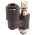 6MM X 1/8" FLOW CONTROL REGULATOR - 1/8" BSP Parallel Male x 6mm Outside Diameter, Miniature Swivel Outlet 90Ã‚Â° Manual Flow Controller, Uni-Directional to Suit Valve, Working Temperature 0Ã‚Â°C to +70Ã‚Â°C, Maximum Working Pressure 10 bar, Parker Legris