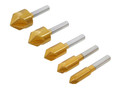 BlueSpot Tools HSS Titanium Countersink Bit Set, 5 Piece - BlueSpot Tools HSS Countersink Bits are manufactured from heat treated carbon steel for increased durability, they feature a titanium nitride coating to maximise the longevity of the bits