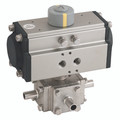2 1/2"OD B/WELD 3WL 2057CBL WITH HSA-105 - 1/2" Butt Weld, 3 Way, Hygienic Ball Valve Fitted with a Pneumatic Actuator, L Port, Single Acting, Stainless Steel Valve Material, Valve Working Temperature -20Ã‚Â°C to +200Ã‚Â°C, Actuator Working Temperature -2