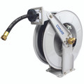 H/REEL C/W 1/2" R6 15MTR & BSP F - 1/2" BSP Parallel Female Inlet x 1/2" BSP Parallel Female Outlet x 1/2" Inside Diameter, R6, Spring Rewind, 1/2", Mountable Steel Air Hose Reel, 15 Metres Length, Synthetic Rubber, Maximum Working Pressure 15 bar, Conah<