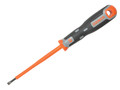 Bahco Tekno+ VDE Screwdriver Slotted Tip 4.0mm x 100mm - The Bahco Series 033 Slotted Tip Insulated Screwdriver for voltage work up to 1,000 Volts
