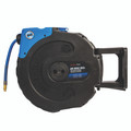 H/DUTY H/REEL AIR/WAT20M 300PSI 3/8"ID - 1/4" BSP Parallel Male Inlet x 1/4" BSP Parallel Male Outlet x 3/8" Hose Inside Diameter, Heavy Duty Retractable Air and Water Hose Reel, comes with 20 Metre Hose, Rubber PVC Blend, Black/Blue, Maximum Working Pres