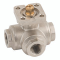 1.1/2" BSP FEM 3/W T PORT DIRECT MNT B/V - 3/8" BSP Parallel Female, 3 Way T Port, Direct Mount Ball Valve, Nickel Plated Brass Body, PTFE Seal, Working Temperature -20ï¿½C to +130ï¿½C, Maximum Working Pressure 40 bar, FT ProAll images used are for ill