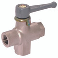 1"X23MM FEM.RIGHT ANGLED 3-WAY B.VALVE - 1/4" BSP Parallel Female x 6mm Outside Diameter, Ball Valve, Female Right Angled Porting, Standard 3 Way, Nickel Plated Brass, Nitrile, Working Temperature -20Â°C to +80Â°C, Maximum Working Pressure 20 bar, Parker