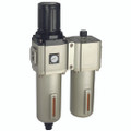1" F/R+L 600 SERIES G & B AUTO DRAIN - 3/4" BSP Parallel Female, Air Preparation, 600 Series, Auto Drain, Filter/Regulator + Lubricator, Mounting Bracket and Gauge, 40 Micron, Aluminium Alloy Bowl, 9000 Litres per Minute, Working Temperature -5Ã‚Â¬Ã¢Ë†Å¾C