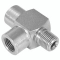 1.1/4" NPTF MALE/FEM X FEM BRANCH TEE - 1/8" NPT Male x 1/8" NPT Female, Hydraulic Adaptor Steel, Female Branch, Tee, Zinc Plated Mild Steel, Maximum Working Pressure 350 bar, Burnett & HillmanAll images used are for illustrative purposes only