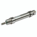 S/S CYLINDER 16MM DIA. X 50MM STROKE - 16mm Bore x 10mm Stroke, Magnetic, ISO 6432 Mini Cylinder, Double Acting, AISI 316 Steel Piston Rod, AISI 304 Steel Barrel, Working Temperature -10Ã‚Â¬Ã¢Ë†Å¾C to +80Ã‚Â¬Ã¢Ë†Å¾C, Maximum Working Pressure 10 bar, Metal
