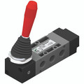 TECHNO VLVE-RED LEVER LATERAL2 POSITION - 1/8" BSP Parallel Female, 5/2 Function, Lever Lateral/ Spring Actuation, Valve, Black, Working Temperature -5Ã‚Â°C to +50Ã‚Â°C, Maximum Working Pressure 10 bar, PneumaxAll images used are for illustrative purpo