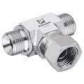 3/8" BSPP BRANCH TEE 6K PSI 318 - 1/8" BSP Parallel Male x 1/8" BSP Parallel Female, Hydraulic Adaptor, Swivel Female Branch, Tee, Stainless Steel, PanamAll images used are for illustrative purposes only