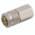 1/4" BSPP FEM  H.DUTY COUPLER "SCHRADER" - 1/4" BSP Parallel Female Coupling, Series 68KA, Standard, Pneumatic Quick Release, Valved, Nickel Plated Steel, Nitrile Seal, Working Temperature -10Ã‚Â°C to +80Ã‚Â°C, Maximum Working Pressure 17 bar, Parker Rect
