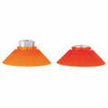 DEEP SUC CUP  90MM  POLYURETHANE  G3/8 F - M10 Metric Male, 90mm Suction Area Diameter, IRHD of 60, Vmeca Suction Cup, VD Series, Polyurethane Deep Suction Cup with fitting, Translucent Orange, Working Temperature 0Â°C to +60Â°C, VmecaAll images used a