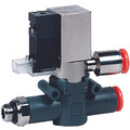 LINEONLINE SOL VALVE 8MM-1/4 WITH 1/8 EX - 1/8" BSP Parallel Male x 6mm Bore, Tube to Thread, In-line 3 Port Solenoid Valve, Silenced Exhaust, Lineonline Functional Fitting, 24V DC Voltage, Working Pressure 2