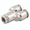 8MM OD EQUAL Y 316 ST/ST - 8mm Outside Diameter, Push-in Fitting, Equal, Tube x Tube, Y, 316 Stainless Steel, Working Temperature -20Ã‚Â°C to +225Ã‚Â°C, Maximum Working Pressure 15 bar, AignepAll images used are for illustrative purposes only