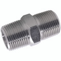 11/4 BSPT M/M HEX NIPPLE 3K 316/L - 1/4" BSP Tapered Male, 3000lb Pipe Fitting, Equal Hex Nipple, 316 Stainless Steel, Working Temperature -100Â°C to +525Â°C, Maximum Working Pressure 207 bar, JaymacAll images used are for illustrative purposes only