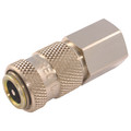3/8" BSPP FEM  COUPLING BRASS NICKEL - 1/4" BSP Parallel Female Coupling, Series 27KA, Standard, Parker Rectus, Pneumatic Quick Release, Valved, Brass Nickel Plated, Nitrile Seal, Working Temperature -20Ã‚Â°C to +100Ã‚Â°C, Maximum Working Pressure 35 bar,