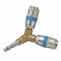 TWIN COUPLINGS - Pneumatic Quick Release, Valved, Connectors, Y, Series 60, Standard, Steel, Working Temperature -40Ãƒâ€šÃ‚Â°C to +100Ãƒâ€šÃ‚Â°C, Maximum Working Pressure 14 bar, PCLAll images used are for illustrative purposes only
