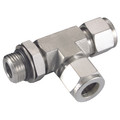 SWL MALE RUN T ISO 6 OD 1/8BSPP - 1/4" BSP Parallel Male x 10mm Outside Diameter, Hydraulic Twin Ferrule Metric Compression Fitting, Positionable Tee, Positionable on the Run, 316 Stainless Steel, PanamAll images used are for illustrative purposes only