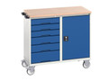Bott Verso Maintenance Trolley 6 Drawer - The Bott Verso Maintenance Trolley has a welded steel construction with a durable powder coat paint finish in RAL 7035 light grey and RAL 5010 gentian blue