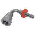 1"BSPP FEM X 1"H/TAIL 90  ELB 60  CONE - 1/4" BSP Parallel Female, Hydraulic Push Style Fitting, 60Â° Cone x Hose Tail, 90Â° Elbow, to Suit 1/4" Hose Inside Diameter, Zinc Plated Mild Steel, Burnett & HillmanAll images used are for illustrative purpose