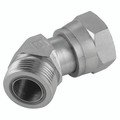 1.3/16"ORFS M/F SWV 45  FORGE COMPCT ELB - 9/16" ORFS Male x 9/16" ORFS Female, Hydraulic Adaptor Steel, Swivel Female Forged, 45Â° Compact Elbow, Zinc Plated Mild Steel, Maximum Working Pressure 289 bar, Burnett & HillmanAll images used are for illust