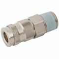 1/4' BSPT MALE COUPLING - 1/4" BSP Taper Male Coupling, Series 23KA, Standard, Parker Rectus, Pneumatic Quick Release, Valved, Brass Nickel Plated, Nitrile Seal, Working Temperature -20Ã‚Â°C to +100Ã‚Â°C, Maximum Working Pressure 35 bar, Parker RectusA