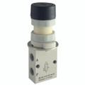 1/8" 3/2 NC PUSH BUTTON GREEN - 1/8" BSP Parallel Female, Pneumatic Control Valve, Push Button (Shrouded), In-Line Manual 3/2 Way Valve, Black, Nitrile Seal, Working Temperature -20Ã‚Â°C to 70Ã‚Â°C, Maximum Working Pressure 8 bar, KelmAll images used a