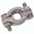2-BOLT CLAMP PLATED 140MM X 154MM - 17mm Minimum Size x 22mm Maximum Size, Golden Range Clamp, Zinc & Gold Passivated Plated, Malleable Iron, JaymacAll images used are for illustrative purposes only