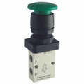 1/8" 3/2 NC PALM BUTTON RED - 1/8" BSP Parallel Female, Pneumatic Control Valve, Palm Button, In-Line Manual 3/2 Way Valve, Black, Nitrile Seal, Working Temperature -20Ã‚Â°C to 70Ã‚Â°C, Maximum Working Pressure 8 bar, KelmAll images used are for illust