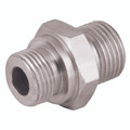 1.3/16" SORB X 3/4"BSP M/M 60  CONE ADPT - 3/8" SAE Male x 1/4" BSP Parallel Male, Hydraulic Adaptor Steel, O-Ring Boss x 60Â° Cone Less O-Ring, Zinc Plated Mild Steel, Maximum Working Pressure 380 bar, Burnett & HillmanAll images used are for illustra