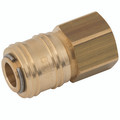 3/8" BSPP FEM  COUPLING BRASS UNPLATED - 1/4" BSP Parallel Female Coupling, Series 14KA, Standard, Parker Rectus, Pneumatic Quick Release, Valved, Brass, Nitrile Seal, Working Temperature -20Ã‚Â°C to +100Ã‚Â°C, Maximum Working Pressure 35 bar, Parker Rect