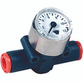 LINEONLINE GAUGE 6MM TUBE FITTING B/SIDE - 6mm Outside Diameter In-line, Dry Pressure Gauge, 23mm Gauge Diameter, Grey, Maximum Working Pressure 12 bar, Metal WorkAll images used are for illustrative purposes only