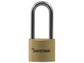 DEFENDER Brass Padlock Long Shackle 40mm Keyed Alike - The DEFENDER range of Brass Padlocks give protection against an opportunist attack