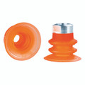 D/BELLOW W/CROSS GROOVE  35MM  POLY - 35mm Suction Area Diameter, IRHD of 60, Vmeca Suction Cup, Bellow & Cross Groove, VBX Series, Polyurethane Bellow Cup, Translucent Orange, Working Temperature 0Â°C to +60Â°C, VmecaAll images used are for illustrati