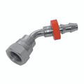 3/4" BSPP X 3/4" FEMALE 45  ELBOW - 3/4" BSP Parallel Female, Hydraulic Push Style Fitting, 60Ã‚Â¬Ã¢Ë†Å¾ Cone x Hose Tail, 45Ã‚Â¬Ã¢Ë†Å¾ Elbow, to Suit 3/4" Hose Inside Diameter, Zinc Plated Mild Steel, Burnett & HillmanAll images used are for illustrat