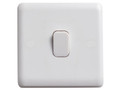 Deta Vimark Light Switch 1-Gang 1-Way - The Deta Vimark 1-Way Light Switch is made from durable, moulded plastic and has a smooth, curved profile