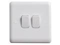 Deta Vimark Light Switch 2-Gang 2-Way - The Deta Vimark Light Switch is made from durable, moulded plastic and has a smooth, curved profile