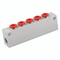 06MM OD X 1/8" BSPP FEM 5-WAY MANIFOLD - 4mm Outside Diameter, Push-in Fitting, 5 Way Manifold, Brass, Working Temperature -18Ã‚Â°C to +70Ã‚Â°C, Maximum Working Pressure 20 bar, AignepAll images used are for illustrative purposes only