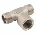 3/4" BSP EQUAL TEE - 1/8" BSP Taper Male x 1/8" BSP Taper Female, Brass Nickel Plated Adaptor, Female Branch, Equal Tee, KelmAll images used are for illustrative purposes only 3/4" BSP EQUAL TEE - 1/8" BSP Taper Male x 1/8" BSP Taper Female, Brass Nickel Plated Adaptor, Female Branch, Equal Tee, KelmAll images used are for illustrative purposes only