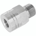 1/4" BSP X 1/8" BSPT M/F EXTENDED ADAPT - 3/8" BSP Parallel Male x 1/2" BSP Tapered Female, Hydraulic Adaptor Steel, 60Ã‚Â° Cone x Extended, Zinc Plated Mild Steel, Maximum Working Pressure 310 bar, Burnett & HillmanAll images used are for illustrative