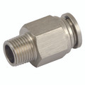 8MM ST/ST PUSH FIT X 1/4 BSPT MALE STUD - 1/4" BSP Taper Male x 10mm Outside Diameter, Pneumatic One Touch Push-in Metric Tube Fitting, Stud, Stainless Steel, Working Temperature -20Ã‚Â°C to +200Ã‚Â°C, Maximum Working Pressure 10 bar, KelmAll images us