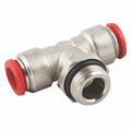 14MM OD X 1/2" BSPP MALE SW TEE PUSHIN - 3/8" BSP Parallel Male x 14mm Outside Diameter, Push-in Fitting, Stud Branch Swivel Tee, Brass, Working Temperature -18Ã‚Â°C to +70Ã‚Â°C, Maximum Working Pressure 20 bar, AignepAll images used are for illustrati