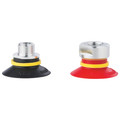 FLAT STYLE CUP W/CLEATS  25MM CONDUSIVE - 25mm Suction Area Diameter, IRHD of 60, Vmeca Suction Cup, VFC Series, Nitrile Flat Suction Cup, Black, Working Temperature -20Â°C to +110Â°C, VmecaAll images used are for illustrative purposes only