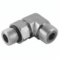 9/16"ORFSX7/16"UNF M/M 90  POS ELB - 9/16" ORFS Male x 7/16" ORFS Male, Hydraulic Adaptor Steel, Positional Forged with O-Ring, 90Â° Elbow, Zinc Plated Mild Steel, Maximum Working Pressure 289 bar, Burnett & HillmanAll images used are for illustrative