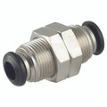12MMOD BULKHEAD CONNECTOR - 4mm Outside Diameter, 55000 Series, 20 bar Rated, Equal, Bulkhead Connector, Plastic/Brass Nickel Plated, Working Temperature -20Ã‚Â°C to +80Ã‚Â°C, Maximum Working Pressure 15 bar, AignepAll images used are for illustrative