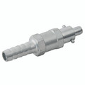 1/4" HOSETAIL PLUG TWIST-AIR FIXED - Pneumatic Quick Release, Non Valved, Plug, Non-swivel, Hose Tail, Series Twist-Air, to Suit 6mm (1/4") Hose Inside Diameter, Zinc Plated Mild Steel, Working Temperature -15Ãƒâ€šÃ‚Â°C to +80Ãƒâ€šÃ‚Â°C, Maximum Working P