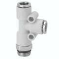 10MM X 3/8 BSPP S7000 MALE SW RUN TEE - 1/8" BSP Parallel Male x 4mm Outside Diameter, Series 7000 Super-rapid Compact Fitting, Swivel on Run, Tee, Technopolymer Working Temperature -20Ã‚Â°C to +60Ã‚Â°C, Working Pressure -0