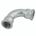 3/4"  BSPP FEM EQUAL 90 BEND GALV - 1/4" BSP Parallel Female, Malleable Iron Pipe Fitting, Galvanised, Equal 90Ã‚Â° Bend, Fig