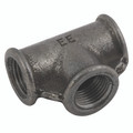 1.1/4"BSP F90 EQUAL TEE BLACK - 1/4" BSP Parallel Female, Malleable Iron Pipe Fitting, Black, Equal Tee, Fig