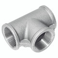 3/4" GALV. FEMALE EQUAL TEE BSPP - 1" BSP Tapered Female, Malleable Iron Pipe Fitting, Galvanised, Equal Tee, Fig